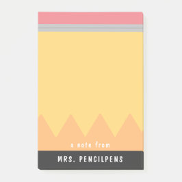 Gepersonaliseerde leraar potlood stijl post-it® notes