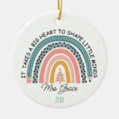gepersonaliseerde leraar regenboog Kerstmis, Custo Keramisch Ornament (Voorkant)