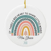 gepersonaliseerde leraar regenboog Kerstmis, Custo Keramisch Ornament (Achterkant)