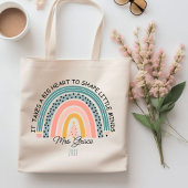 gepersonaliseerde leraar regenboog Kerstmis, Custo Tote Bag