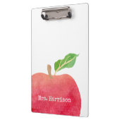 Gepersonaliseerde leraar Rode Waterverf Apple Scho Klembord (Links)