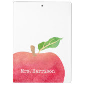 Gepersonaliseerde leraar Rode Waterverf Apple Scho Klembord (Achterkant)
