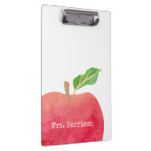 Gepersonaliseerde leraar Rode Waterverf Apple Scho Klembord (Rechts)