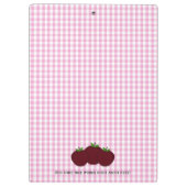 Gepersonaliseerde leraar roze Gingham Klembord (Achterkant)
