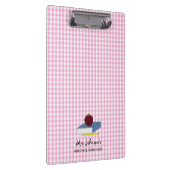 Gepersonaliseerde leraar roze Gingham Klembord (Rechts)