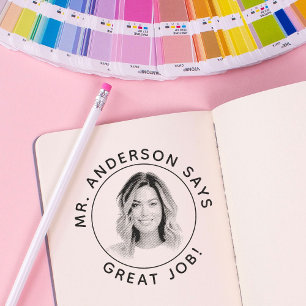 Gepersonaliseerde leraar stempel met aangepaste fo