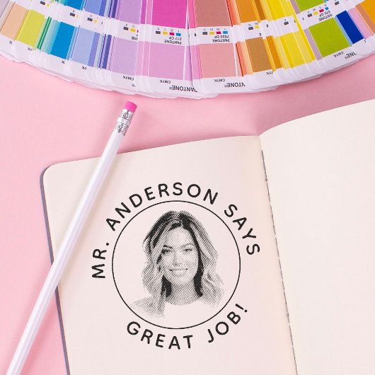 Gepersonaliseerde leraar stempel met aangepaste fo