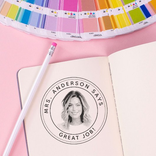 Gepersonaliseerde leraar stempel met aangepaste fo