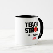 Gepersonaliseerde leraar sterk met jaar van bewerk mok (Voorkant rechts)