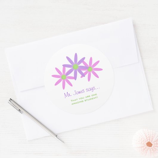 Gepersonaliseerde leraar Stickers (Envelop)