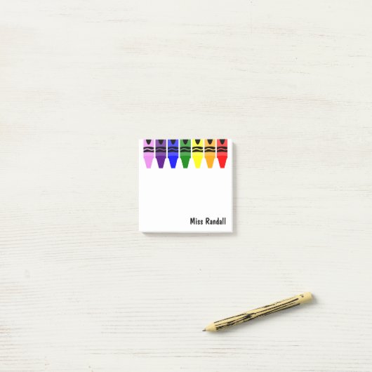 Gepersonaliseerde leraar Sticky Crayon Desk Access Post-it® Notes (Op bureau)