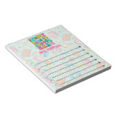 Gepersonaliseerde leraar terug naar school tijdper notitieblok (Schuin)