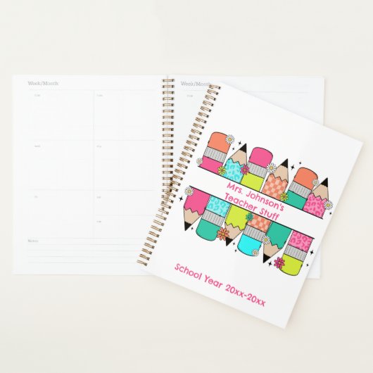Gepersonaliseerde leraar thema maandelijkse planne planner (Display)