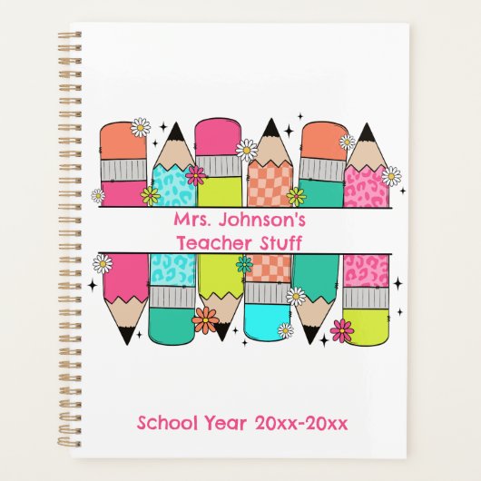 Gepersonaliseerde leraar thema maandelijkse planne planner (Voorkant)