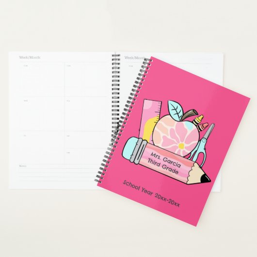 Gepersonaliseerde leraar thema maandelijkse planne planner (Display)
