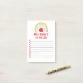 Gepersonaliseerde leraar to-do lijst regenboog post-it® notes (Op bureau)