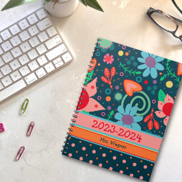 Gepersonaliseerde leraar Vrolijke Bloemen Planner