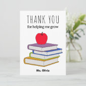 Gepersonaliseerde Leraar Waardering Gift Aangepast Bedankkaart (Staand voorkant)