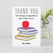 Gepersonaliseerde Leraar Waardering Gift Aangepast Bedankkaart (Staand voorkant)