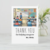 Gepersonaliseerde Leraar Waardering Gift Aangepast Bedankkaart (Staand voorkant)