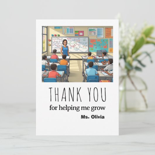 Gepersonaliseerde Leraar Waardering Gift Aangepast Bedankkaart (Staand voorkant)
