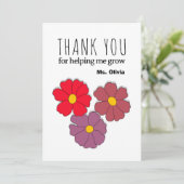 Gepersonaliseerde Leraar Waardering Gift Aangepast Bedankkaart (Staand voorkant)