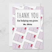 Gepersonaliseerde Leraar Waardering Gift Aangepast Bedankkaart (Voorkant)