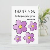 Gepersonaliseerde Leraar Waardering Gift Aangepast Bedankkaart (Staand voorkant)