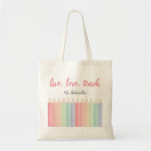 Gepersonaliseerde Leraar Waardering Kleurrijke Reg Tote Bag (Voorkant)