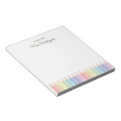 Gepersonaliseerde Leraar Waardering Pastel Rainbow Notitieblok (Schuin)