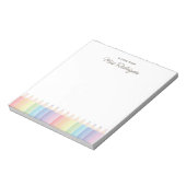 Gepersonaliseerde Leraar Waardering Pastel Rainbow Notitieblok (Linkerzijde)