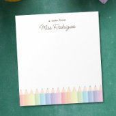 Gepersonaliseerde Leraar Waardering Pastel Rainbow Notitieblok