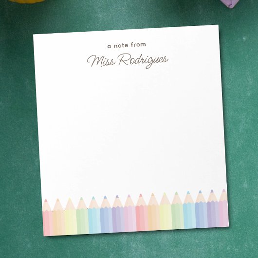 Gepersonaliseerde Leraar Waardering Pastel Rainbow Notitieblok