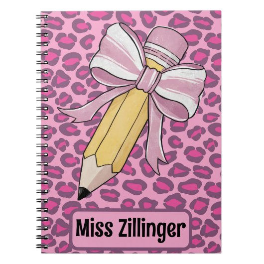 Gepersonaliseerde leraar waardering Potlood met bo Notitieboek (Voorkant)