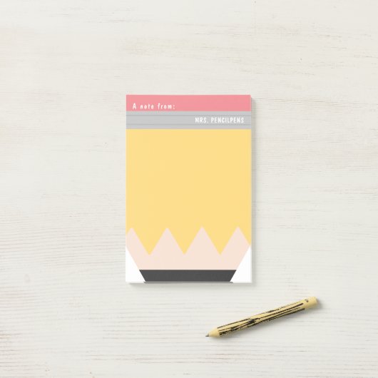 Gepersonaliseerde Leraar Waardering Potlood Stijl Post-it® Notes (Op bureau)
