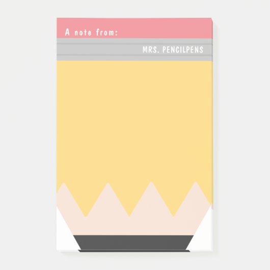 Gepersonaliseerde Leraar Waardering Potlood Stijl  Post-it® Notes (Voorkant)