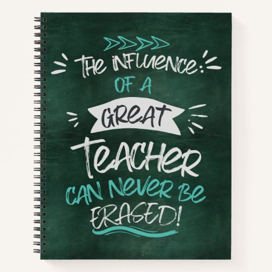 Gepersonaliseerde Leraar Waardering Spiral Notitie Notitieboek (Voorkant)