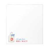 Gepersonaliseerde Leraar Waterverf Tas met Bow Notitieblok (Voorkant)