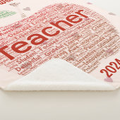 Gepersonaliseerde leraar Word Art Apple Gift Sherpa Deken (3/4)