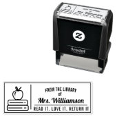 Gepersonaliseerde lerarenbibliotheek kleuren  zelfinktende stempel (In situ)