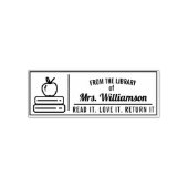 Gepersonaliseerde lerarenbibliotheek kleuren  zelfinktende stempel (Design)