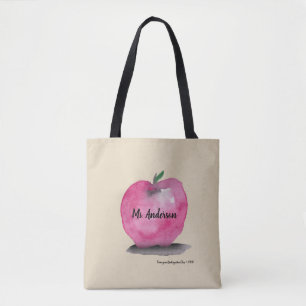 Gepersonaliseerde lerarennaam, Apple, studenten Tote Bag
