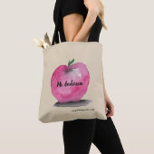 Gepersonaliseerde lerarennaam, Apple, studenten Tote Bag (Dichtbij)