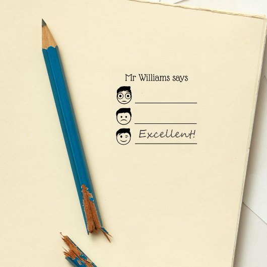 Gepersonaliseerde lerarennaam Emoji's Avaliation Rubberstempel