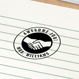 Gepersonaliseerde lerarennaam Handshake School Gra Zelfinktende Stempel