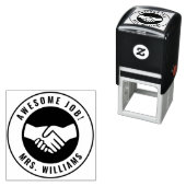 Gepersonaliseerde lerarennaam Handshake School Gra Zelfinktende Stempel (In situ)