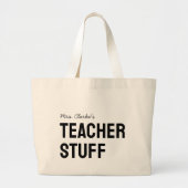 Gepersonaliseerde lerarennaam Minimalistisch Schat Grote Tote Bag (Voorkant)