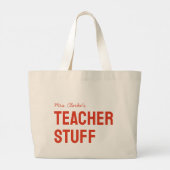 Gepersonaliseerde lerarennaam Minimalistisch Schat Grote Tote Bag (Achterkant)