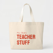 Gepersonaliseerde lerarennaam Minimalistisch Schat Grote Tote Bag (Voorkant)