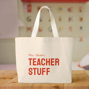 Gepersonaliseerde lerarennaam Minimalistisch Schat Grote Tote Bag